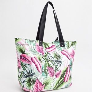 ASOS scuba palm print tote bag NWT